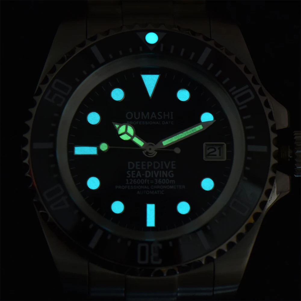 44mm nh35 watch automatic movement sapphire glass steel strap customizable logo mechanical watch nh35 movement Watch waterproof