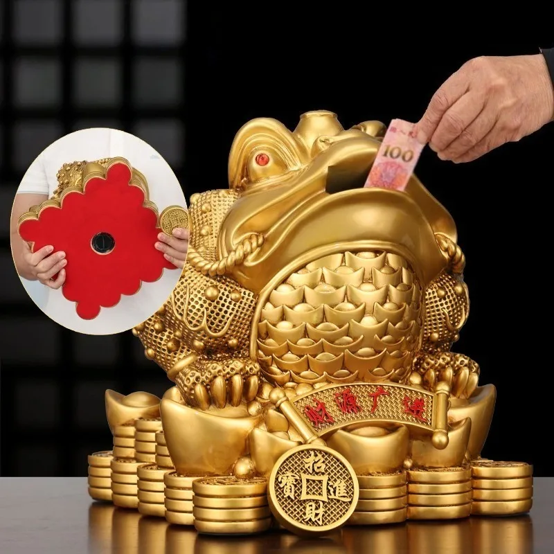 Chinese Style Zhaocai Golden Toad Ornament Opening Mouth To Attract Wealth Ornament Store Savings Jar Opening Gift
