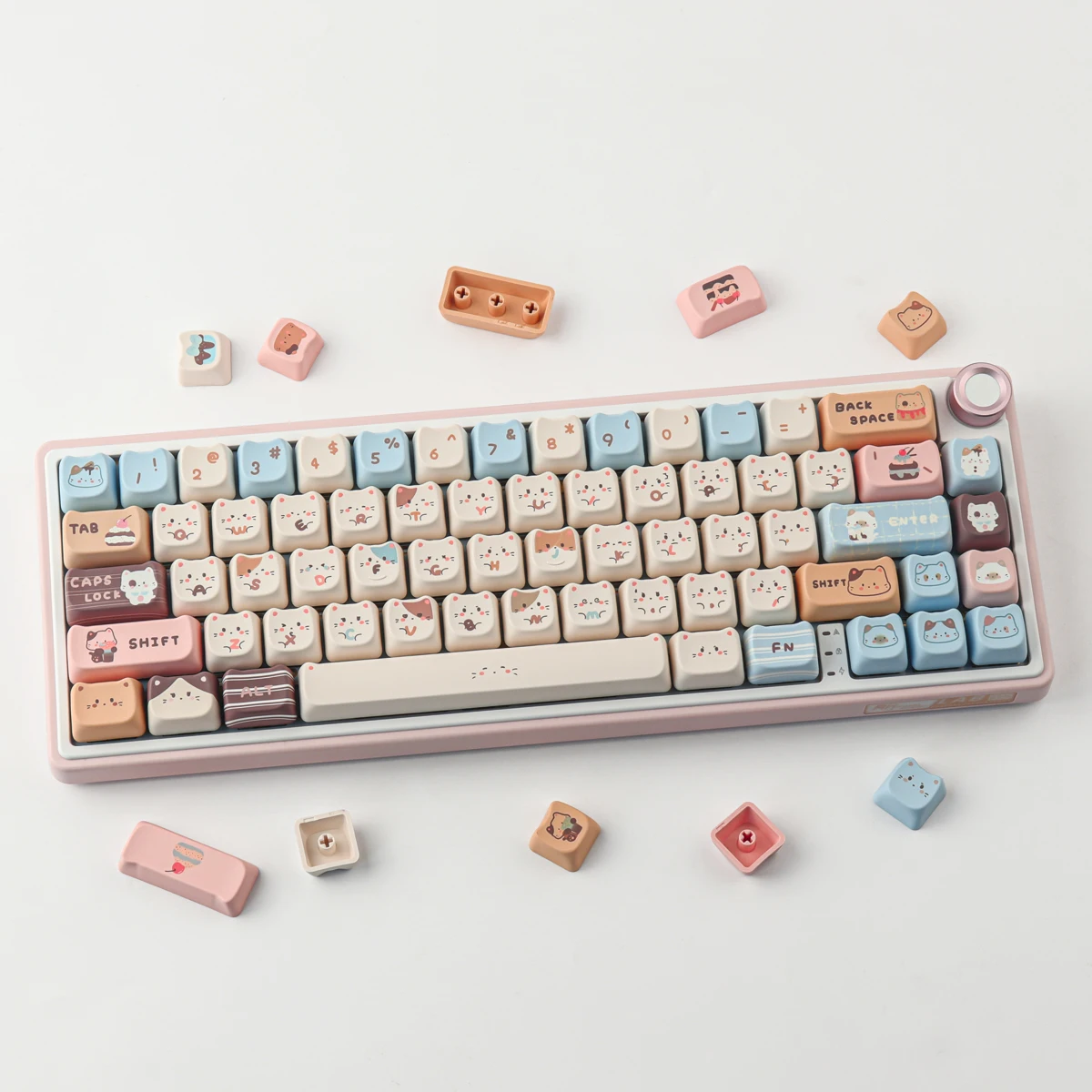 Sea Salt Cat Keycaps 142 Key PBT Material MAO Profile DYE-SUB For CHERRY MX Switch Wooting Mechanical Keyboard Keycap