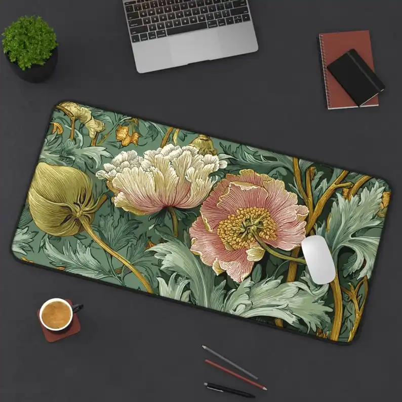 

Sage Green Floral Pattern Mouse Pad, Cute Desktop Decoration, Non-slip and Waterproof Mouse Pad, A Perfect Gift for Friends