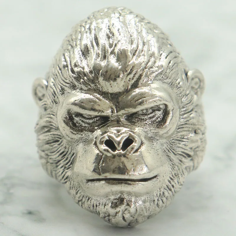 Buy 4 Get 1 Free SheCrown Gorilla bows its head its silence brimming with the dignity of the wild Mens rings Prevent Allergy