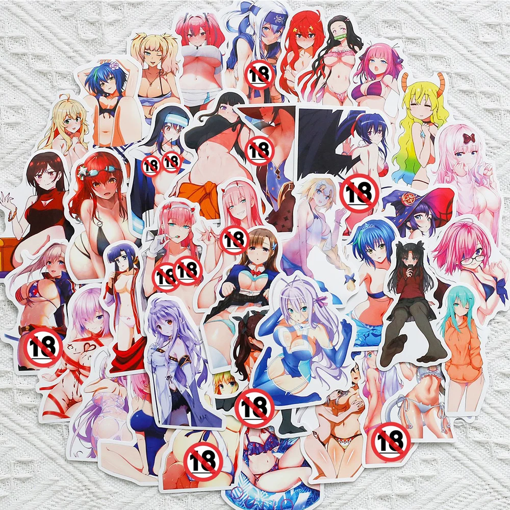 10/30/50/100pcs Sexy Anime Girl Waifu Stickers for Adult Hentai Decoration Decal Waterproof Motorcycle Car Cartoon Sticker Decor