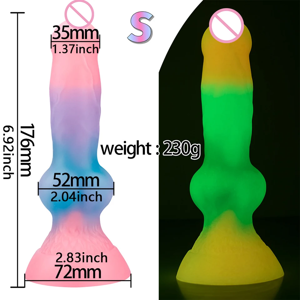 Sex machine Luminous Anal Dildos Attachment VAC-U-Lock Sex Love Machine for Woman Sex Products for Female G-spot, Mixed-color