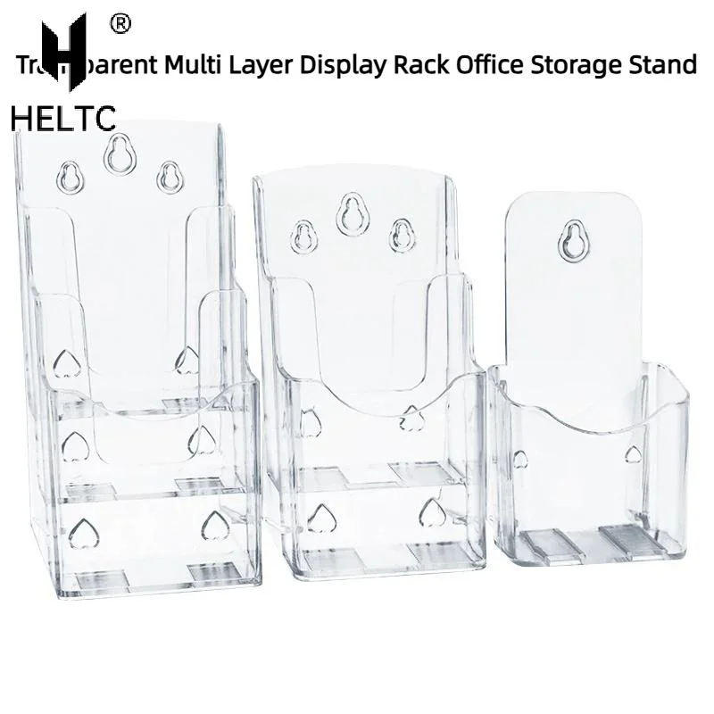 A6 1/2/3Layers Brochure Holder Clear Flyer Menu Paper Card Stand Display Rack Card Storage