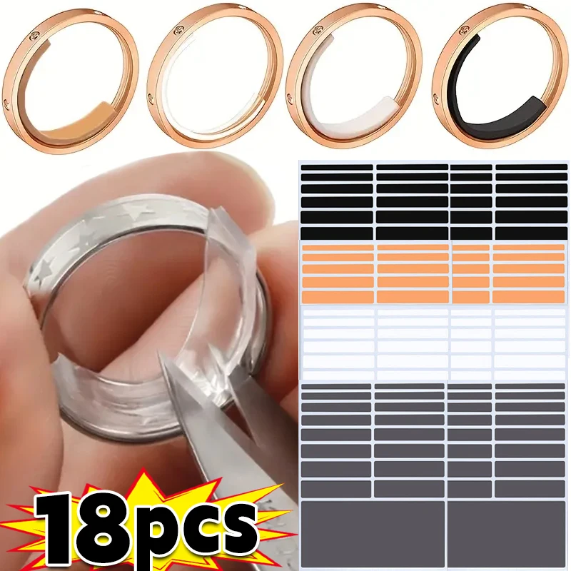 18PCS New Transparent Ring inner Size for Big Size Rings Anti Lost Invisible Ring Fixed Tightener Reducer Resizing Sticker