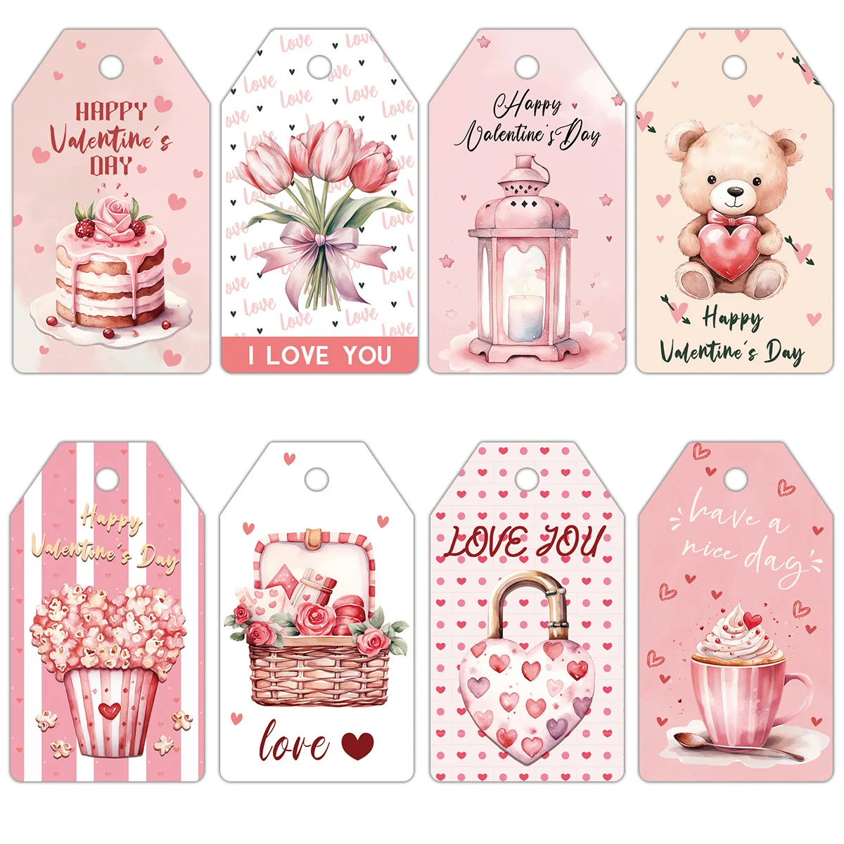 48 Teile/los Valentinstag Papier Hängen Tags Karton Bär Herz Label für Valentinstag Hochzeit Party Dekoration DIY Geschenke Verpackung