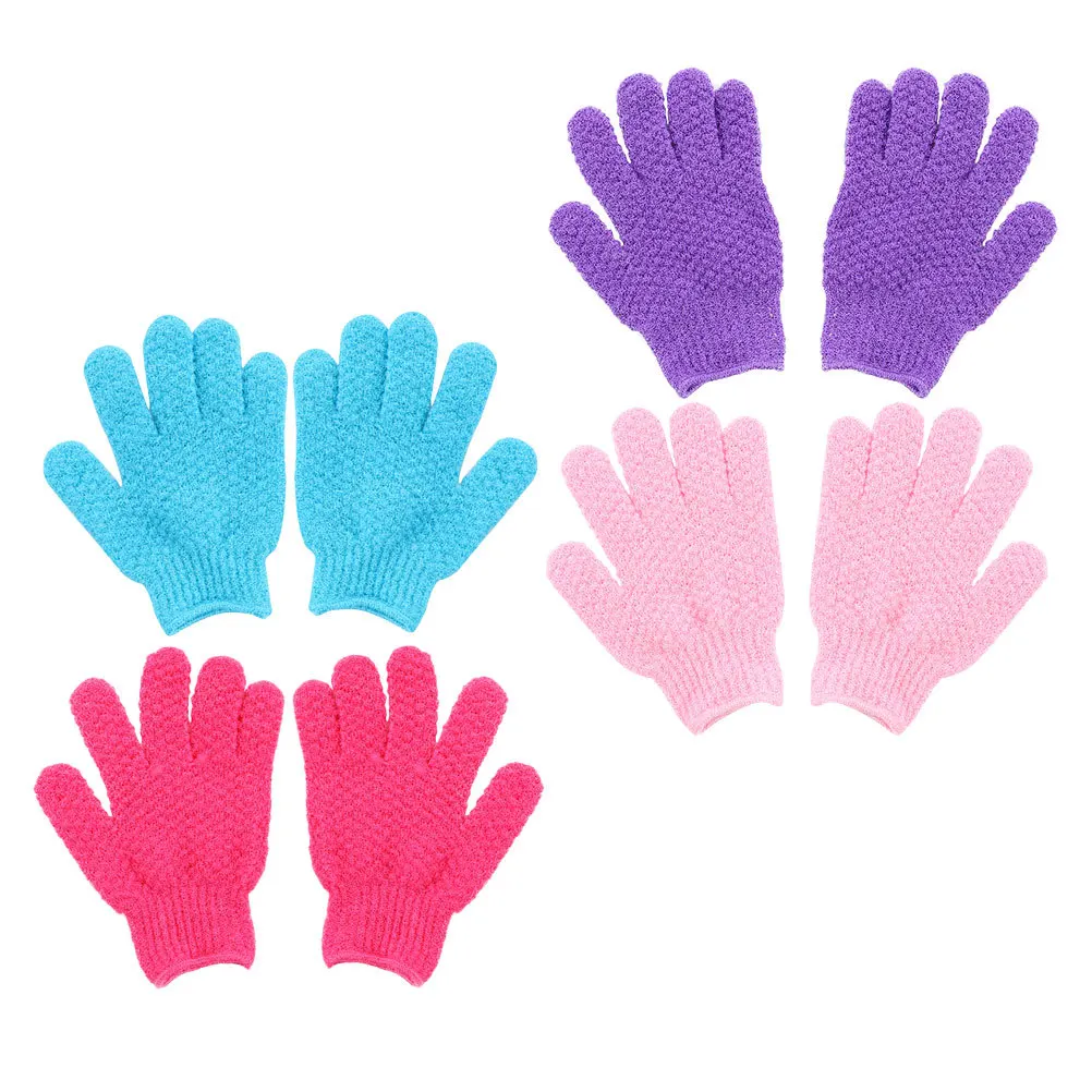 8 قطعة قفازات التقشير للجسم حمام إزالة الجلد الميت دائم مريح التنظيف العميق دش أجهزة غسيل للرجال والنساء