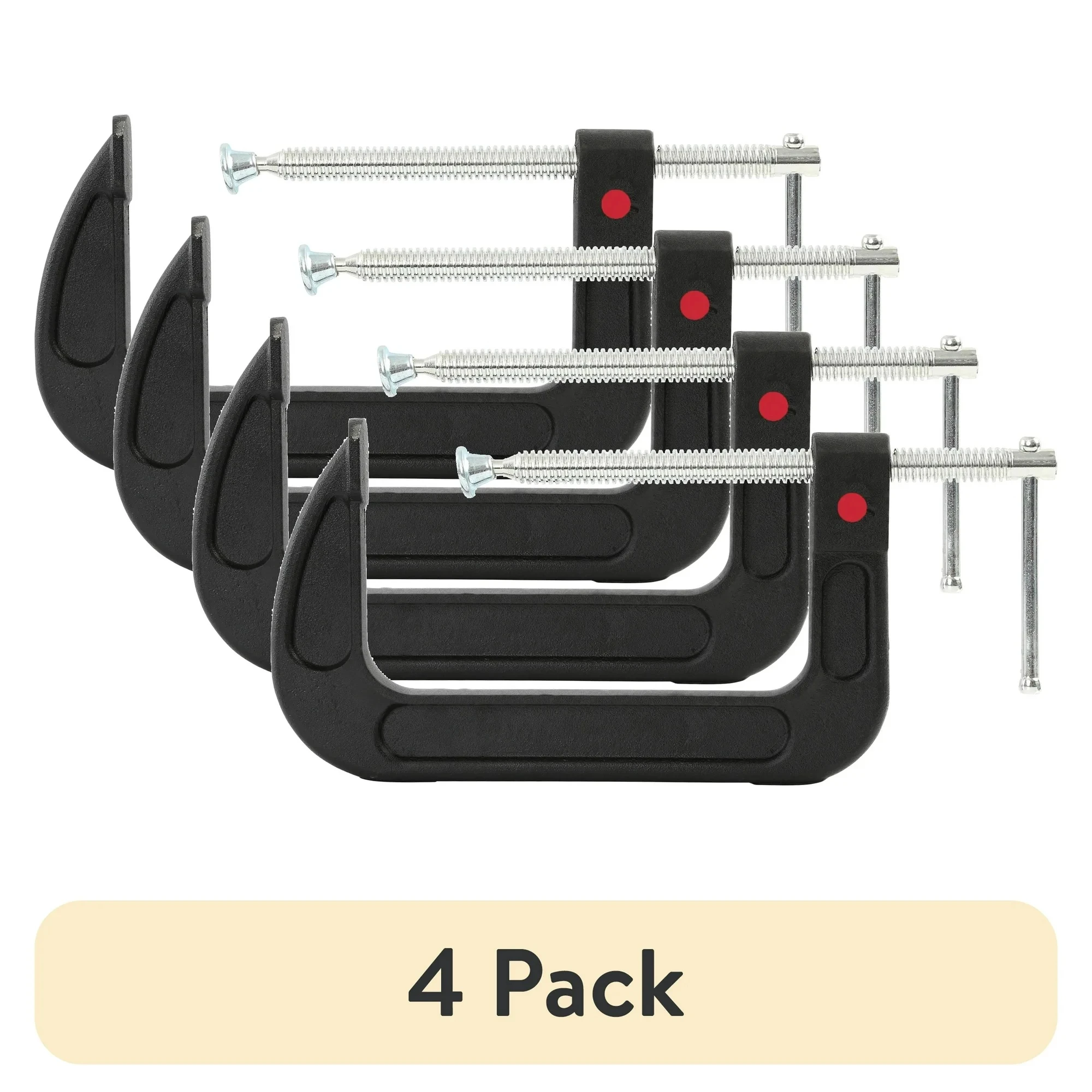 

(4 pack) Hyper Tough 6-Inch C-Clamp with Quick Release Button, 4821V