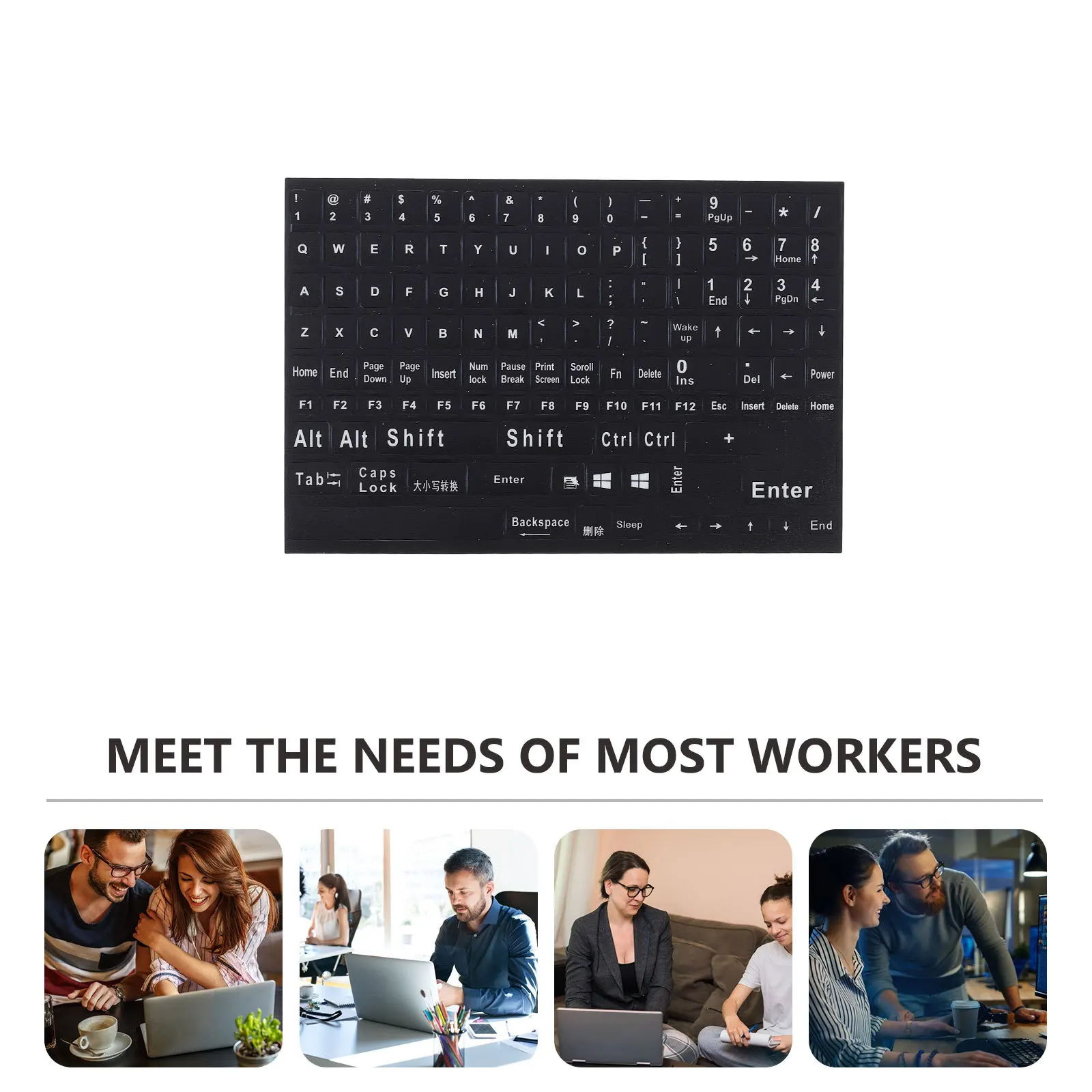 

2 Sheets Laptop Keyboard Stickers English Alphabet Number Sticker Set for Computer Notebook Desktop Self Adhesive Non Residue