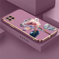 Rose Luxury Plating Phone Case For Huawei Nova 7i 5i 8i 7 SE 9 3 4 Y70 10 Pro 5T Flowers Pattern Silicone Soft Shockproof Cover