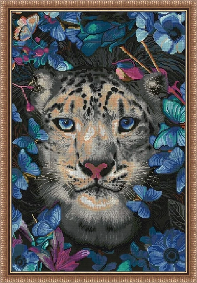 Toile léopard désactivé reine des neiges, ensemble de broderie au point de croix, décor de salle magique Hobby, rue pluvieuse de la ville animée, 43-59