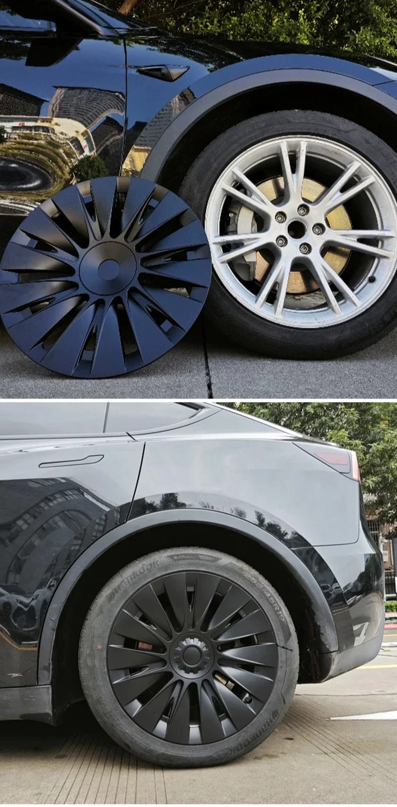 4 PCS 19-inch Hub Protective Covers, Exterior Accessories Full Coverage Blade Wheel Covers, Suitable for Tesla Model Y