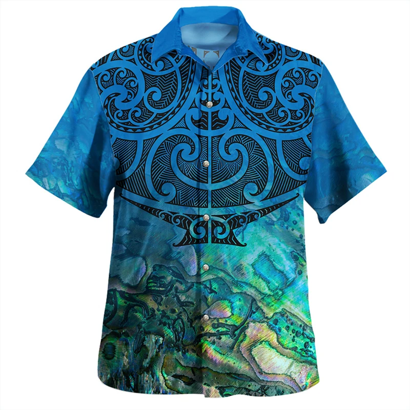 NEW Pohnpei Polynesian Culture Tribal Island Retro Tattoo Oversized 3D Printed Shirts Summer Streetwear Short Sleeve Shirt Tops