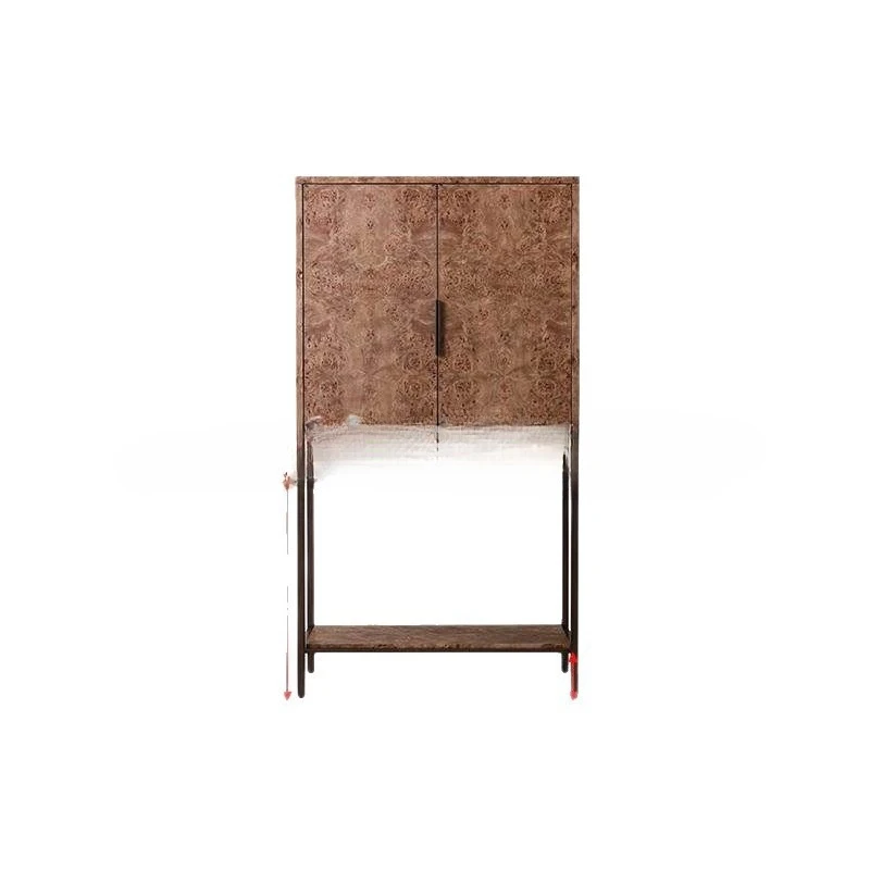 American country wine cabinet living room, against the wall tree bark cabinet French retro side cabinet