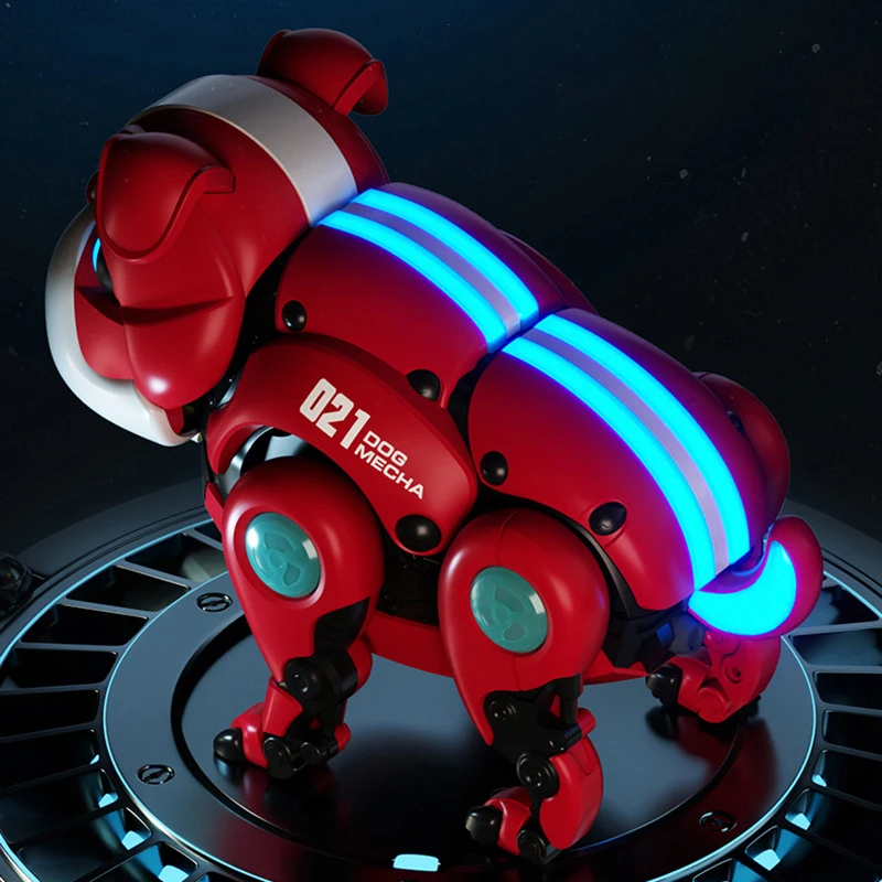 Giocattolo per cani robot Animali domestici robotici interattivi intelligenti Cuccioli Voce illuminate Giocattoli musicali per bambini Walking elettronico Dancing Pug Ragazzi Ragazze