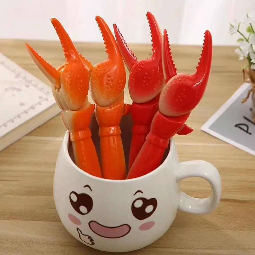 Creative Crab Claw Pens Lobster Claw Pens Pressing Ballpoint Pen Simulation Marine Creature Student Stationery For School Kids