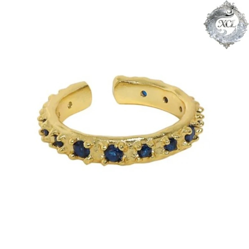 

Кольцо XCL из стерлингового серебра 925 пробы с открытым дизайном, инкрустированное ослепительными фианитами, изящное, элегантное, регулируемое, для женщин, для вечеринок и повседневной носки, ювелирное изделие