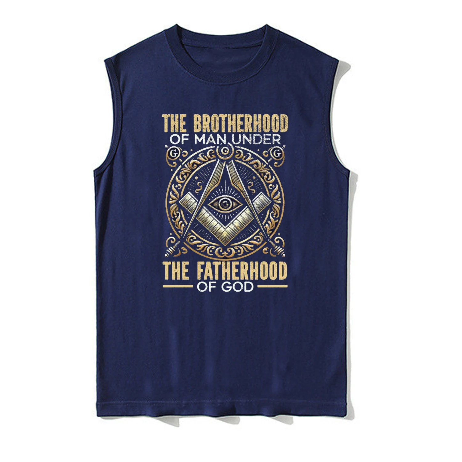 Freemason Square & Compass Symbol Master Mason Masonic Member Vests 100% Cotton O-Neck Casual Mens Tank Top Sleeveless T-shirt