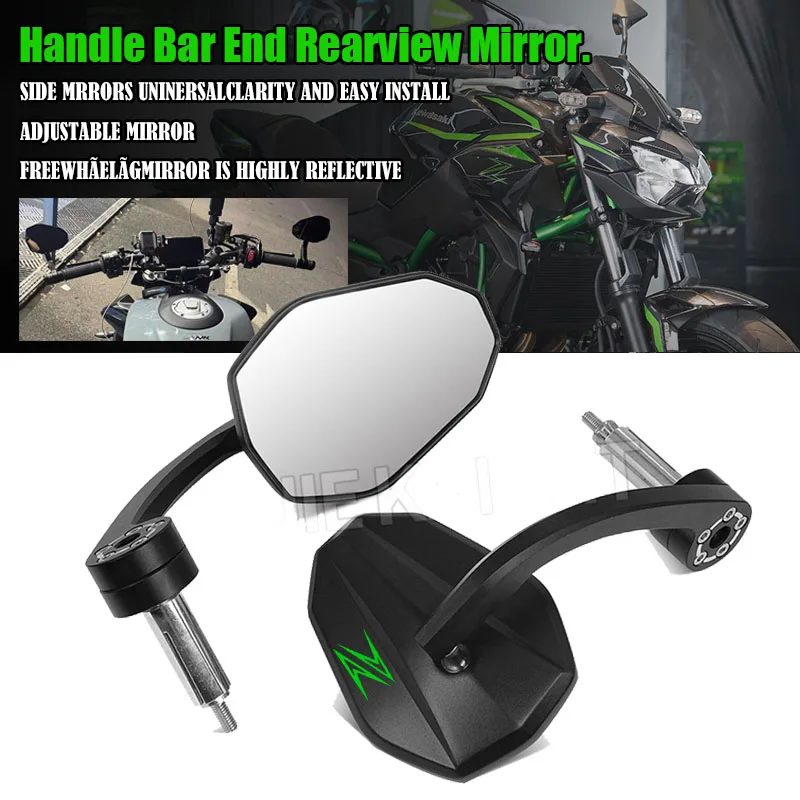 

For Z250 Z300 Z400 Z500 Z650/RS Z750 Z800 Z900/RS Z1000 Z H2 ER-6N Motorcycle Bar End Mirror 7/8" 22mm Handlebar Rearview Mirror