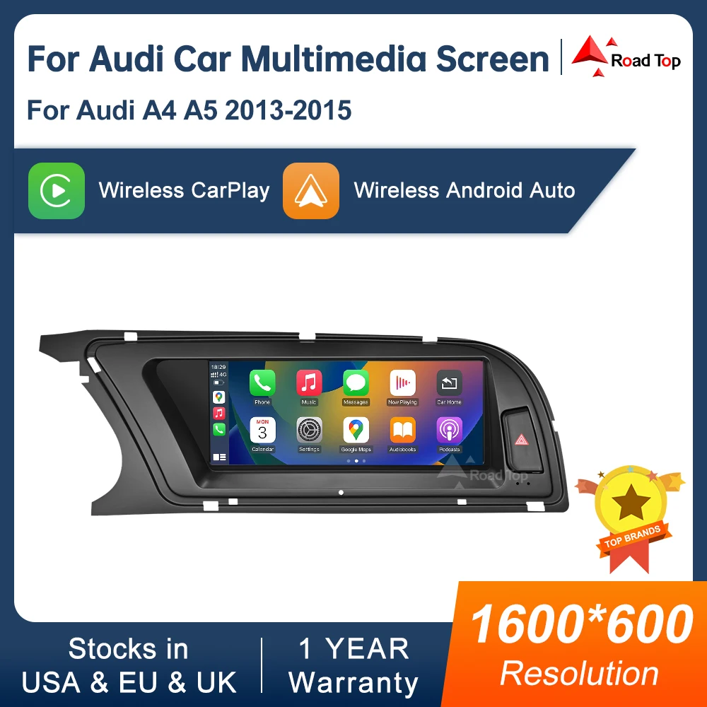 8.8 Inch Multimedia Display For Audi A4 A5 B8 2013-2015 Airplay Miracast Function Touch Screen Wireless Carplay Android Auto