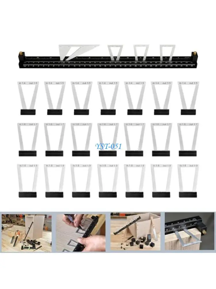 

E15A Multifunction 28pcs Dovetails Scribing Tool set with Metric & Inches scale for DIY