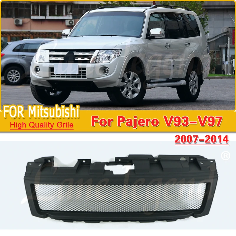 Per Mitsubishi Pajero v93-v97 2007-2014 accessori Auto nero maglia centrale griglia anteriore griglia centrale griglie copertura decorazione