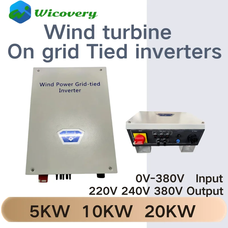 

Wind Power Grid Tied Inverter 5KW-20KW Pure Sine Wave MPPT with Limiter WiFi for 3 Phase Wind Turbine Generator 220V 380V