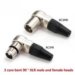 1-20 Pcs REAN Three Core Bending 90 °Right Angle L-shape XLR RC3FR/RC3MR Male/Female Audio Balance XLR Microphone CableFever HIF