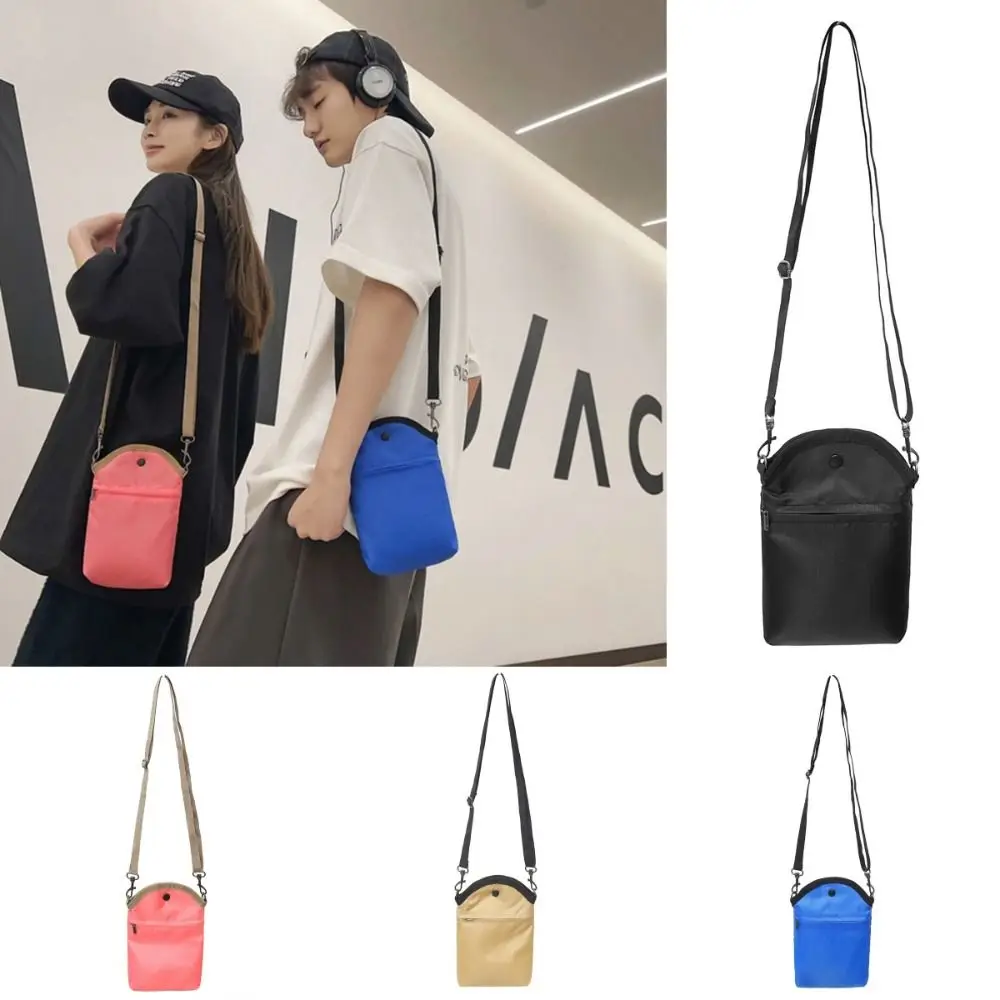 

Casual Nylon Crossbody Bag Large Capacity Japanese Style Mini Square Bag Adjustable Strap Single Shoulder Mobile Phone Bag