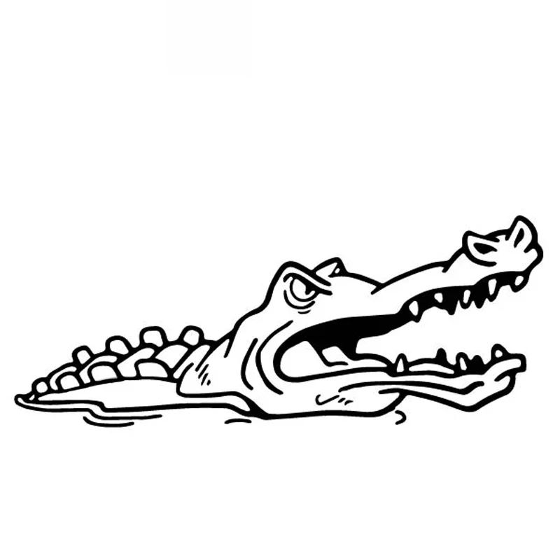 

Ferocious Crocodile Cartoon Car Sticker Fashion Decorative Decal Personalized Pvc Waterproof Decal Black/white, 17cm*7cm