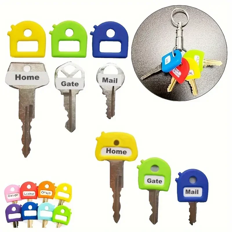 Silicone Key Covers Set Durable Key Caps Color Coded Key Identifiers for Easy Organizing Suitable for Home and Office Use