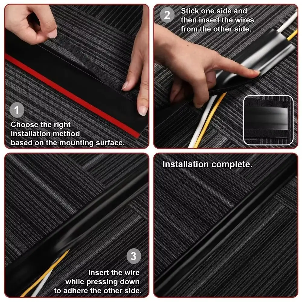 Soft PVC Wall Cord Cover Sleeve Protector Household Cable Sleeves Soft Rubber Trunking Cable Concealer Network Cable