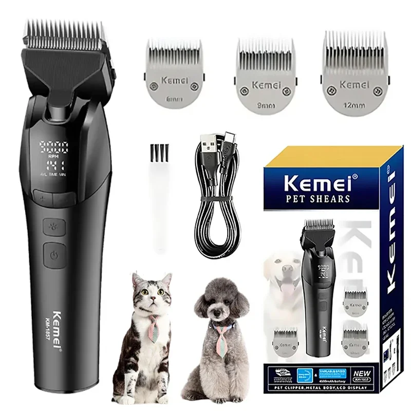 

Professional Pet Dog Grooming Clipper Electric Rechargeable Cat Shaver Dogs Hair Trimmer 10W Animals Clipper adjust motor speed