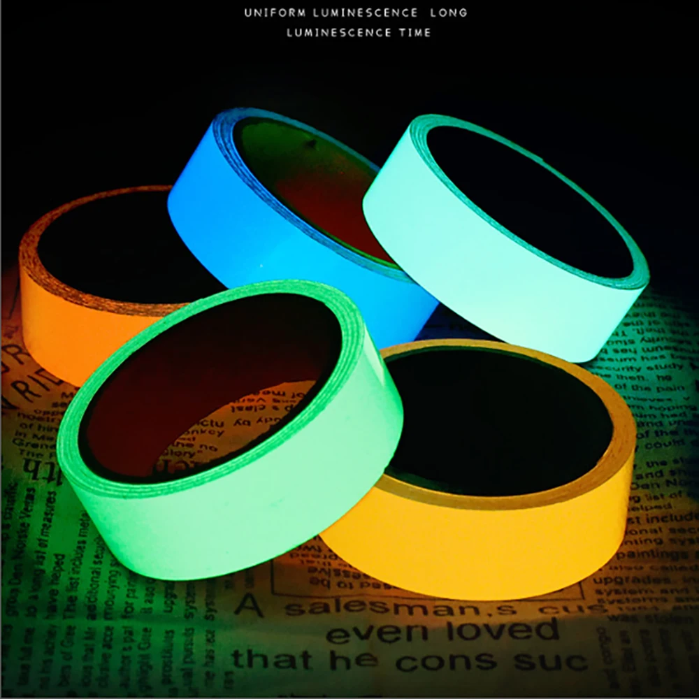 1 Roll Luminous Tape Width 4/5CM Super Bright Self Luminou Identification Sticker Wall Sticker Fluorescent Tape Warn Tape