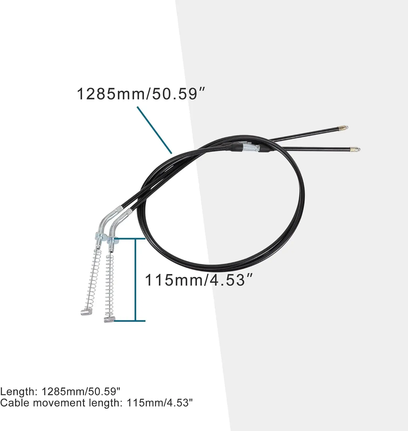 50.5 Inch Front Drum Brake Cable Set for 200cc 250cc Breeze YFA1 Moto-4 Water-Cooled ATV (2 pcs/Set)