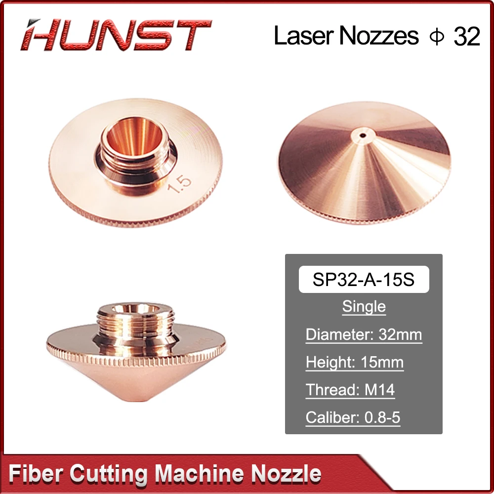 Imagem -02 - Hunst-bico Laser para Cabeça de Corte a Laser de Fibra Única Camada Dupla Diâmetro 32 mm Diâmetro 0.84.0 Adequado para Raytools 10 Pcs