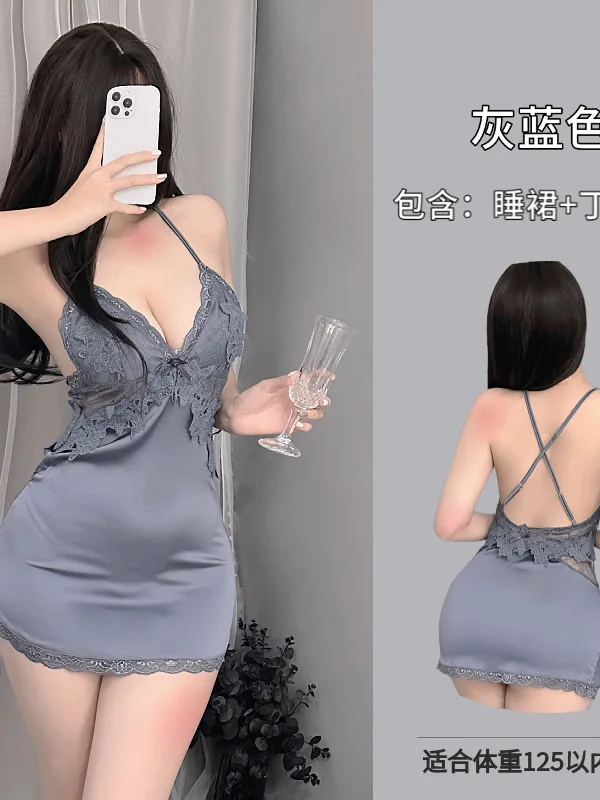 Vestido Sexy con escote en V profundo, abalorio maduro de agua, elegante flor disuelta, estilo puro deseo, ropa interior, correa cruzada expuesta OF2F