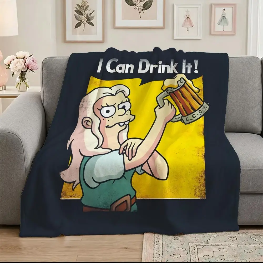Cartoon D-Disenchantment Throw Soft Warm Flannel Blanket, Multi-use Throw for Bed Sofa Office, Air Conditioning Nap Blanket