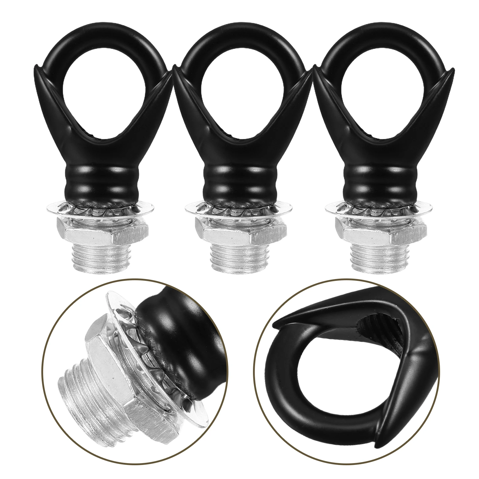 

5 pcs Light Fixture Ring Nuts Lifting Eye Nuts Lamp Thread Ring Hanging Lights Hooks Chandeliers Ceiling Pendant Lamp Black