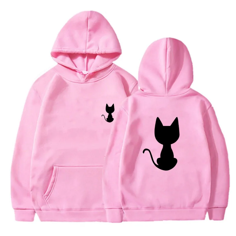 New Men's and Women's Cat Printed Hoodies, Sports and Leisure Hoodies, Neutral Autumn/Winter Warm Hoodies