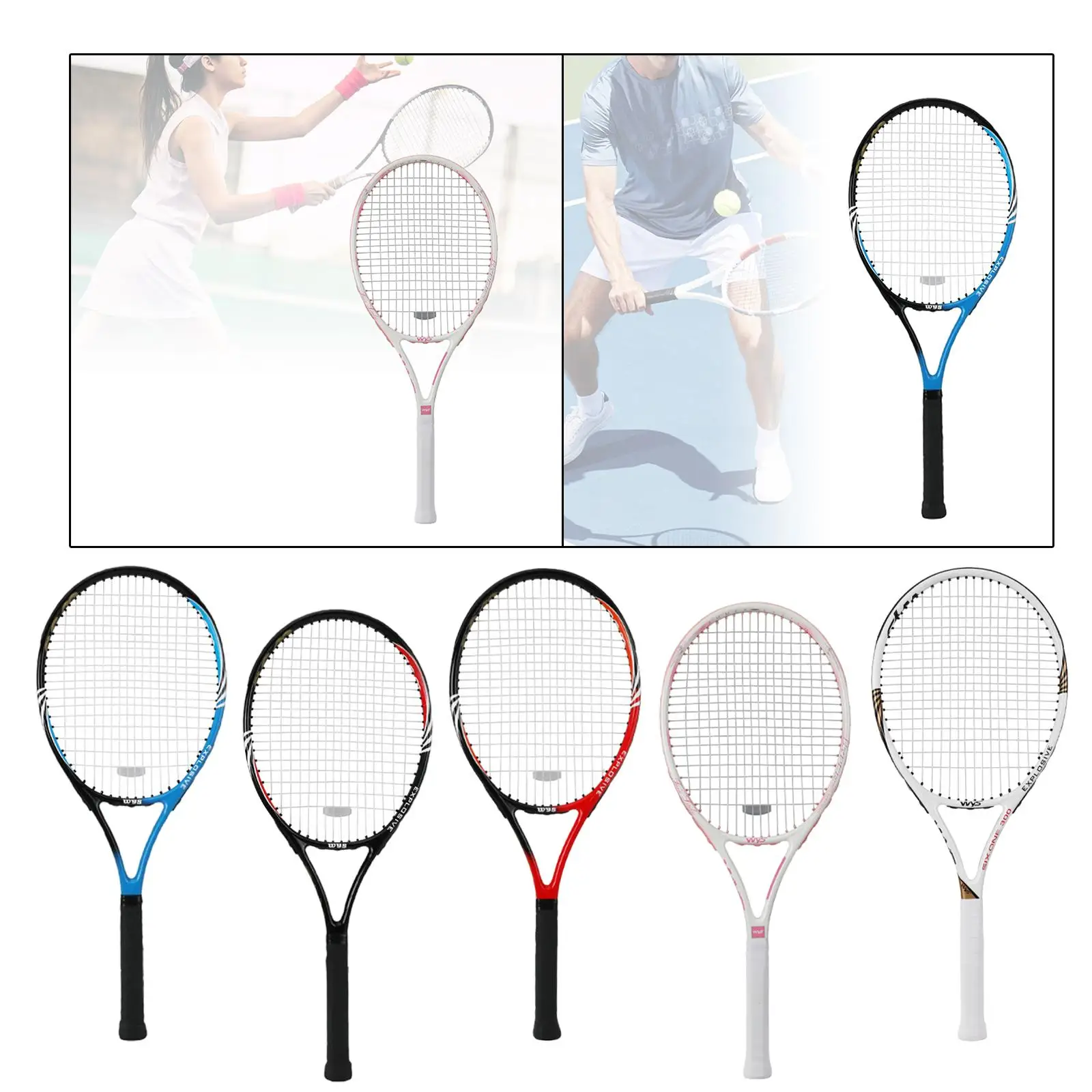 

Tennis Racket for Beginners Portable Comfortable Comfortable Grip Tennis Racquet Nylon Strings for Park Beach Garden Practice