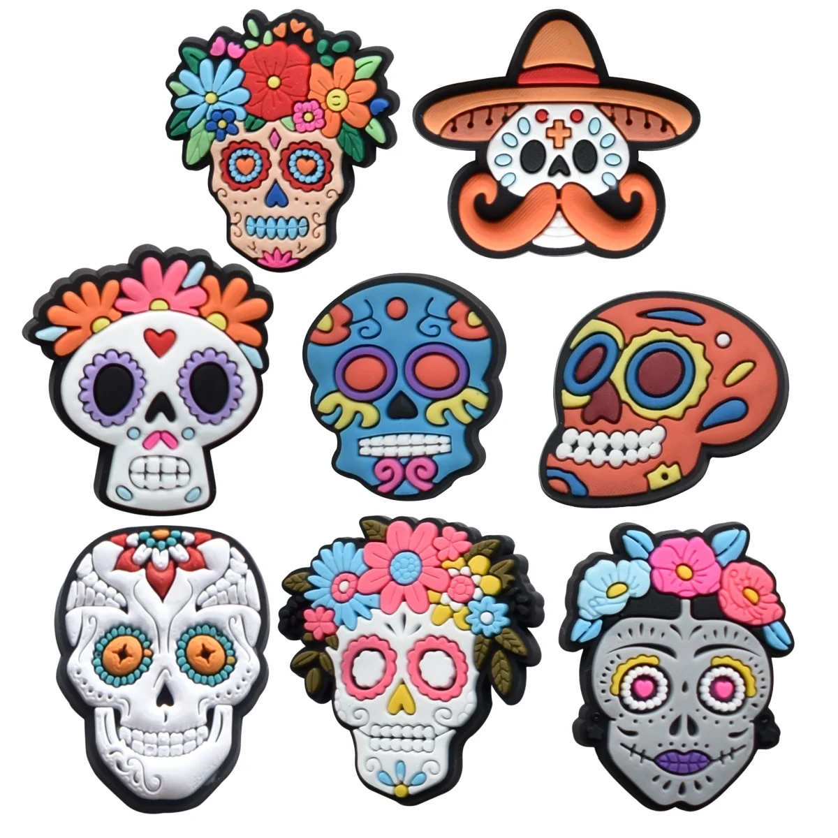 

8Pcs Halloween Skull Shoe Charms for Clogs Sandals, Horror Horrible Movie Shoe Accessories Charms for Men Women