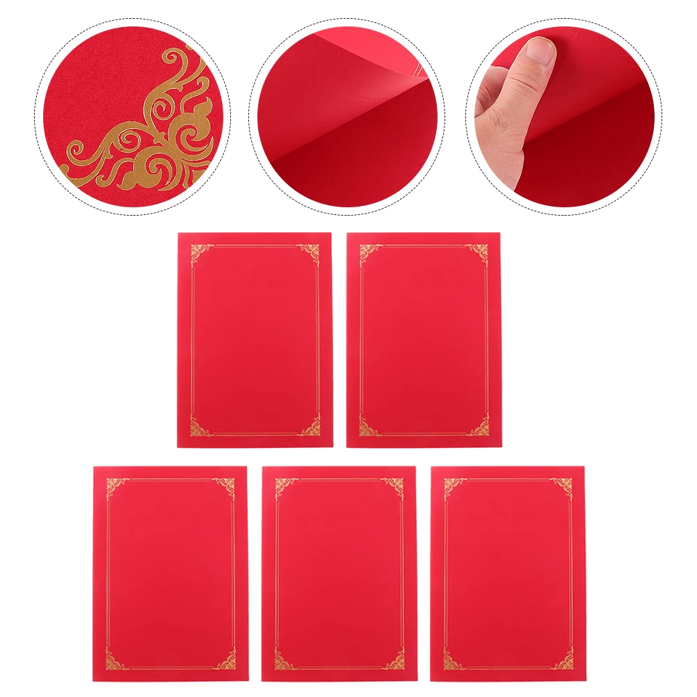 

5Pcs Paper Certificate Covers Folding Type Document Holders for Diploma Award Protection Certificate Holders