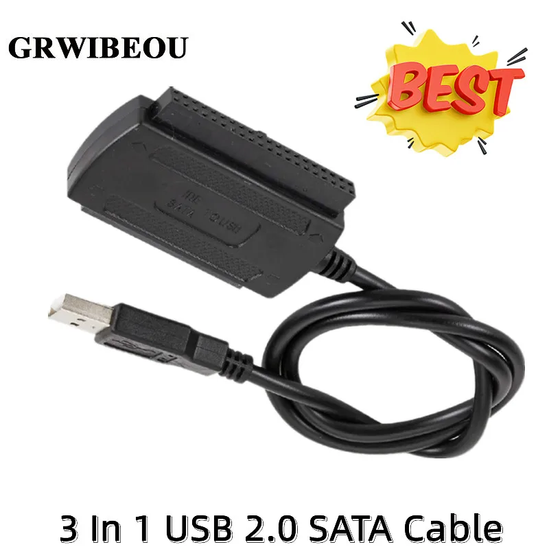 

USB 2.0 to SATA IDE Hard Drive Adapter Cable - 3-in-1 Converter for 2.5/3.5 Inch HDD Adapter PC Laptop Computer Data Transfer
