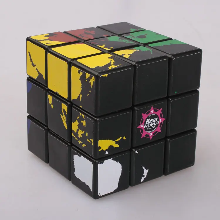 

[Wisdom] World Earth Pattern 3x3 Cube 57mm Map 3x3 Level Pattern Color Discrimination Challenge Children's Educational Toy Gift