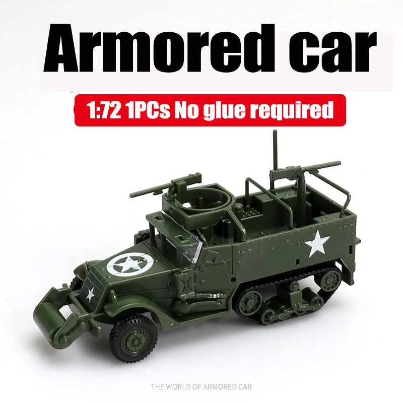 Scale 1/72 1/48 Assembled Model DIY Half Track Armored Vehicle 4D Toys  Making Military Sand Table Scene Layout Plastic Diorama