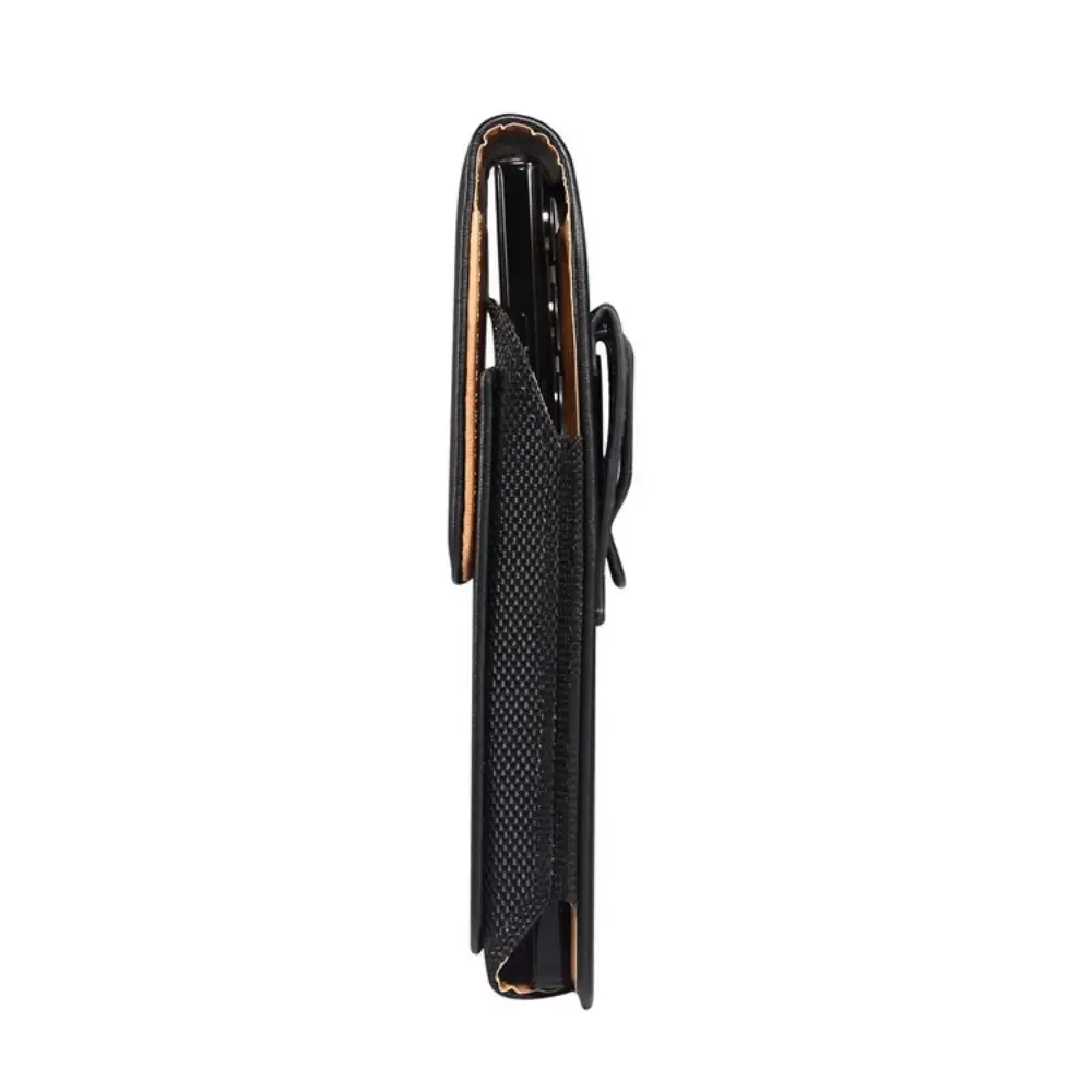 Card Slot PU Leather Belt Clip Case Magnetic Closure Textured Design Mobile Phone Waist Bag Elastic Back Clip Men's Waist Pouch