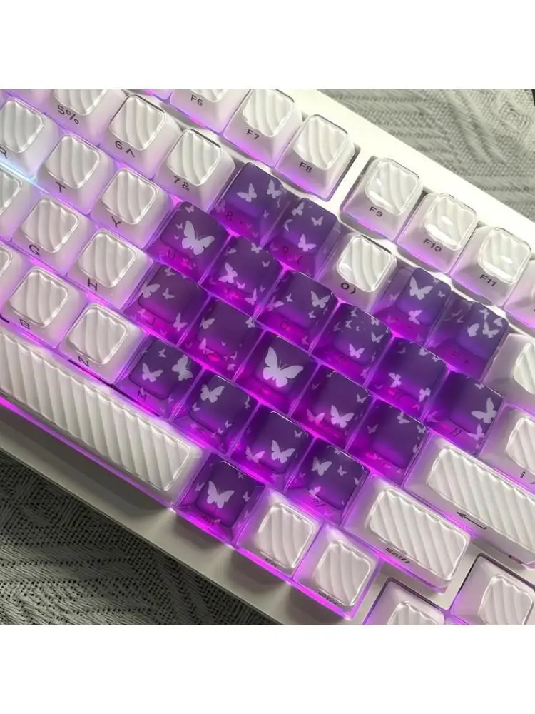 31BA 21 Keys Butterfly Ergonomic Keycaps Mechanical Keyboard PBT Keycaps for Keyboard Gaming Accessories Collection Gift