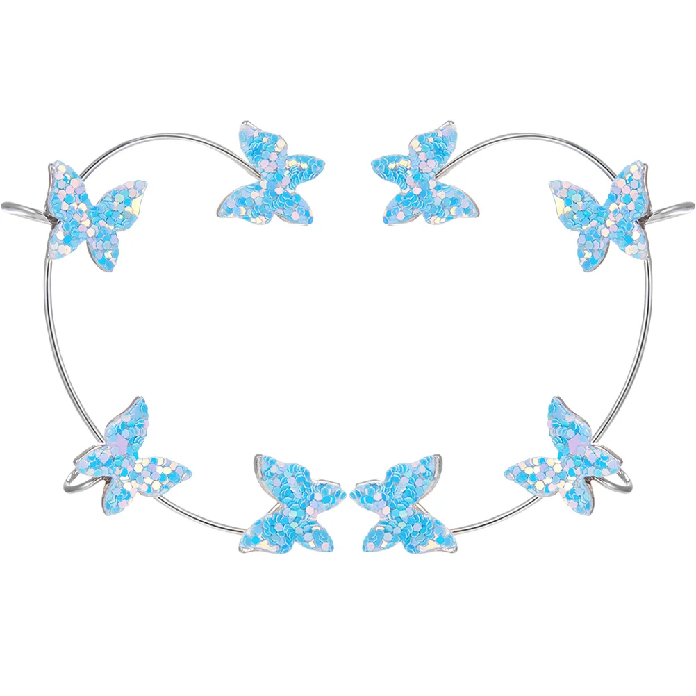 1 زوج الأذن العظام كليب الأذن الأصفاد للنساء الفراشات تصميم لا ثقب اللازمة كول مريح اكسسوارات حفلات الزفاف