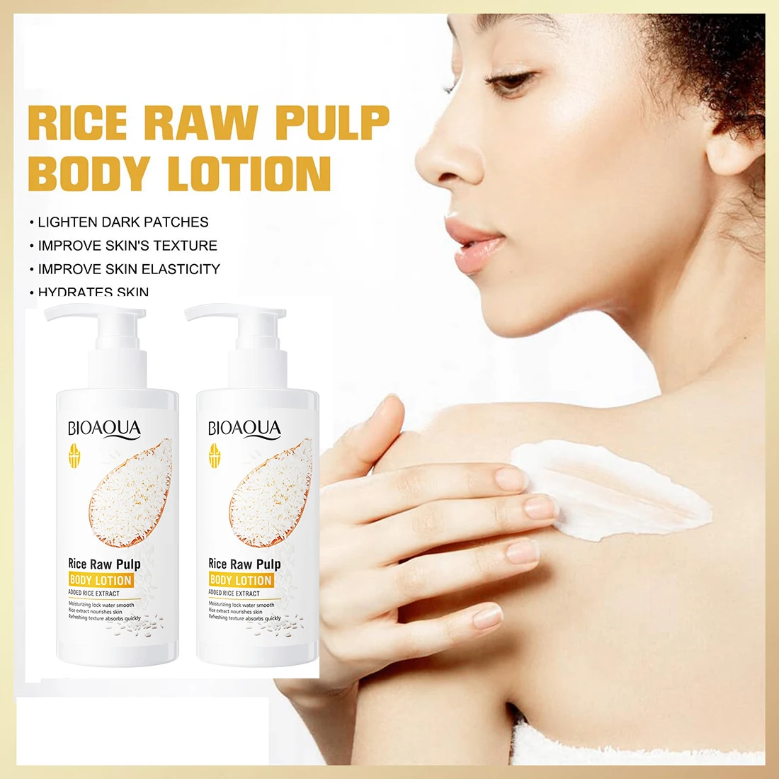 

250ml BIOAOUA Rice Puree Body Lotion Light Fresh Moisturizing Hydrating Whole Body Skin, Soothing Glowing Skin Daily Moisturizer
